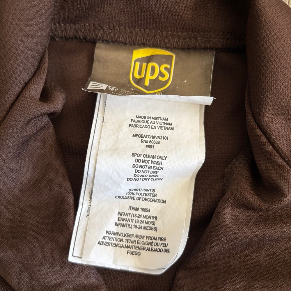 UPS Baby Licensed Uniform Delivery Guy Halloween Costume - Size: 18-24 Months - Picture 5 of 11